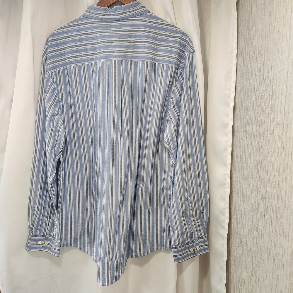 NWT Timberland Long Sleeve Button Up Shirt Blue White Striped Cotton Men's XL - Picture 3 of 3